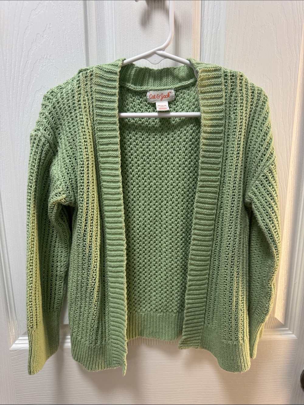 Cat & Jack Mint Green Open-Front Knit Cardigan